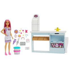 MATTEL BARBIE DECOR COLLECTION YELLOW KITCHEN PLAYSET b6273